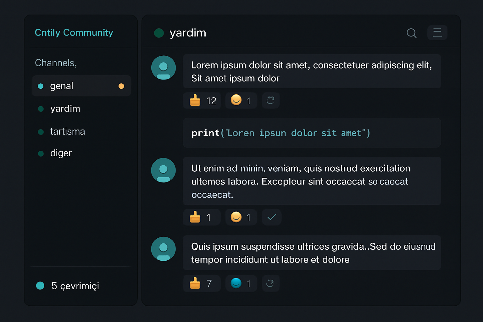 Discord topluluk ekran görüntüsü
