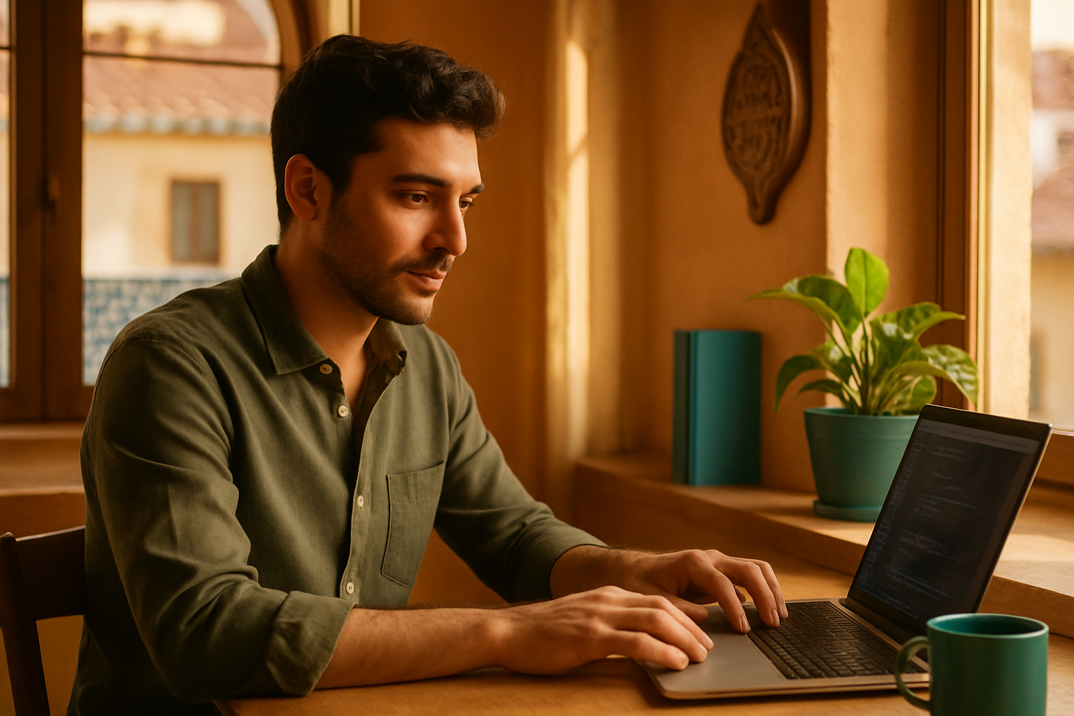 Evden rahatça çalışan bir yazılım geliştirici